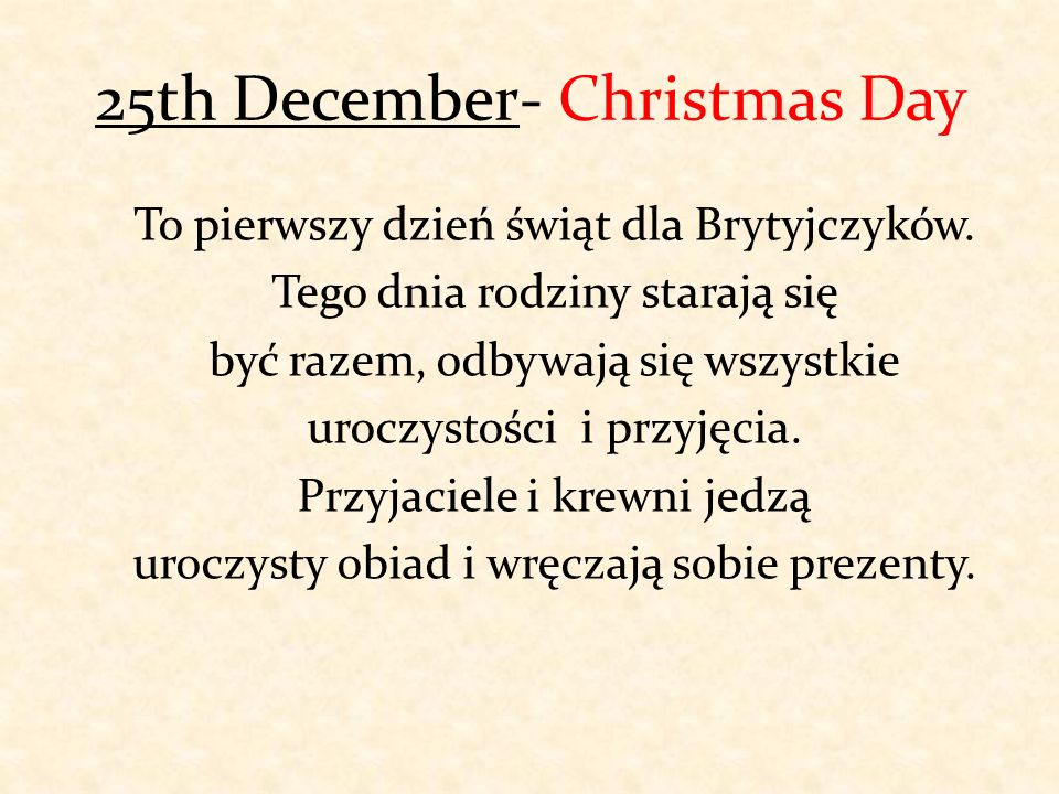 Informację o 25 grudniu